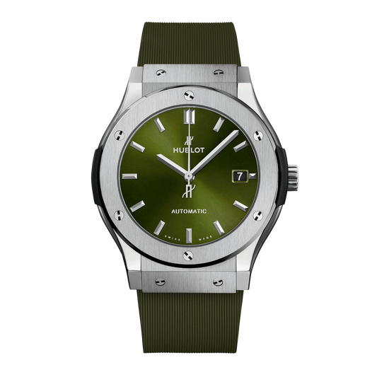 Hublot Classic Fusion Titanium Green, 45mm with Green Rubber Strap