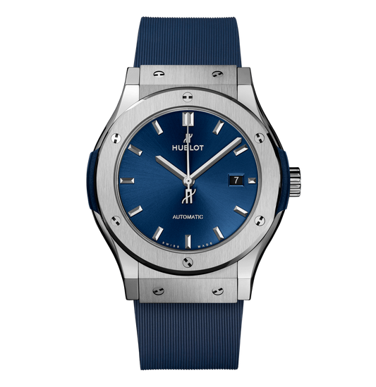 Hublot Classic Fusion Titanium Blue, 42mm with Blue Rubber Strap