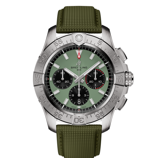 Breitling Avenger B01 Chronograph 44mm Watch with Green Strap