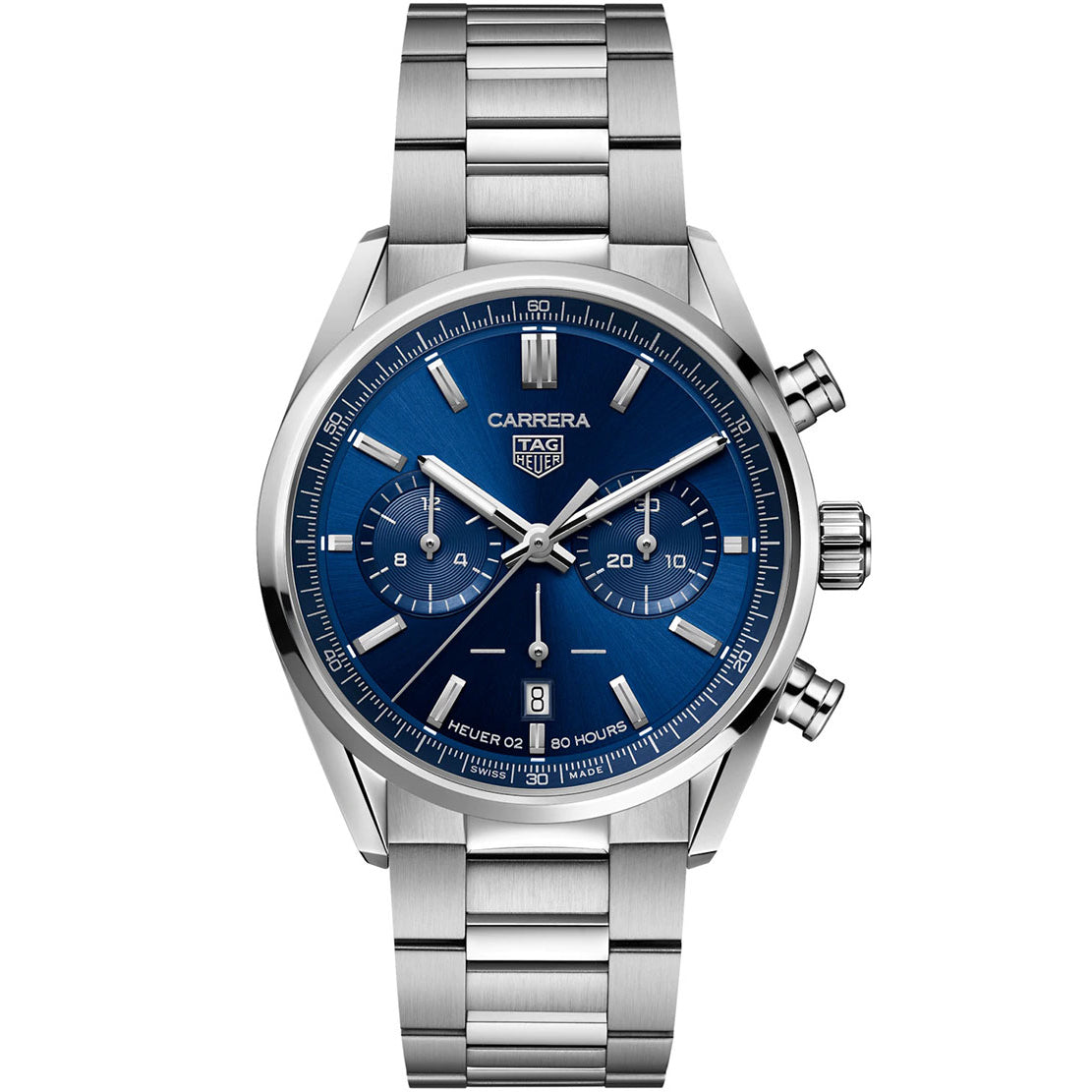 TAG Heuer Carrera Chronograph Men's Calibre Heuer 02 Automatic Chronograph Blue Dial Watch