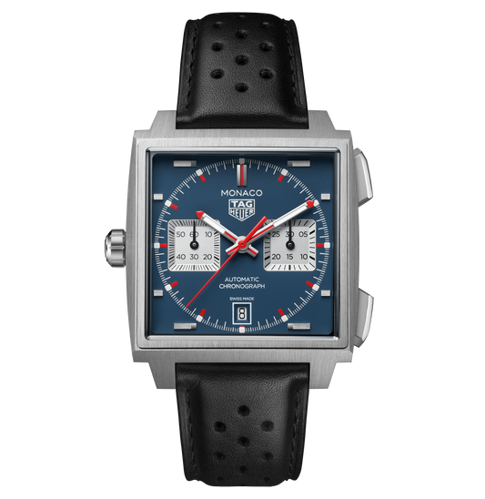 TAG Heuer Monaco Chronograph Watch with Blue Opalin Dial