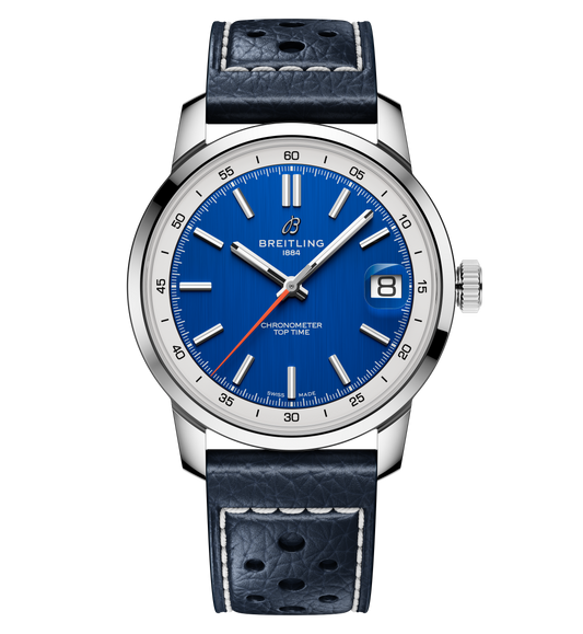Breitling Top Time B31 38mm Watch with Blue Leather Strap