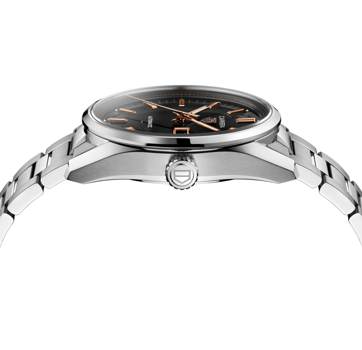 TAG Heuer Carrera Day-Date Watch with Stainless Steel Bracelet