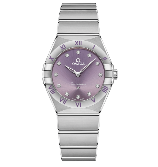 OMEGA Constellation Quartz Watch with Lilac Dial, 28mm
