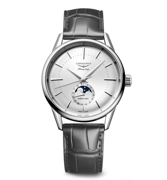 Longines Flagship Heritage 38.50mm Watch with Black Leather Strap