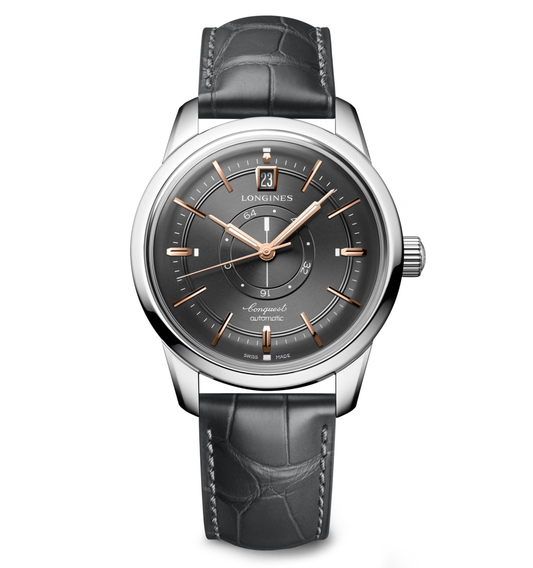 Longines Conquest Heritage Central Power Reserve 38mm Watch with Gray Dial