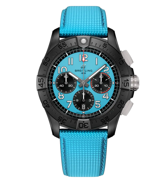 Breitling Avenger B01 Chronograph 42 Night Mission Watch with Turquoise Strap