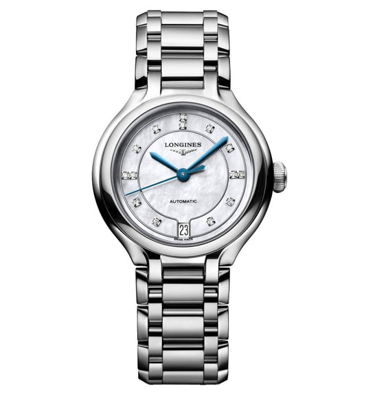Longines PrimaLuna 34mm Watch with Mother-of-Pearl Dial