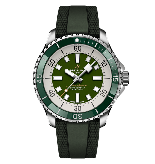 Breitling Superocean Green on Rubber Watch, 44mm