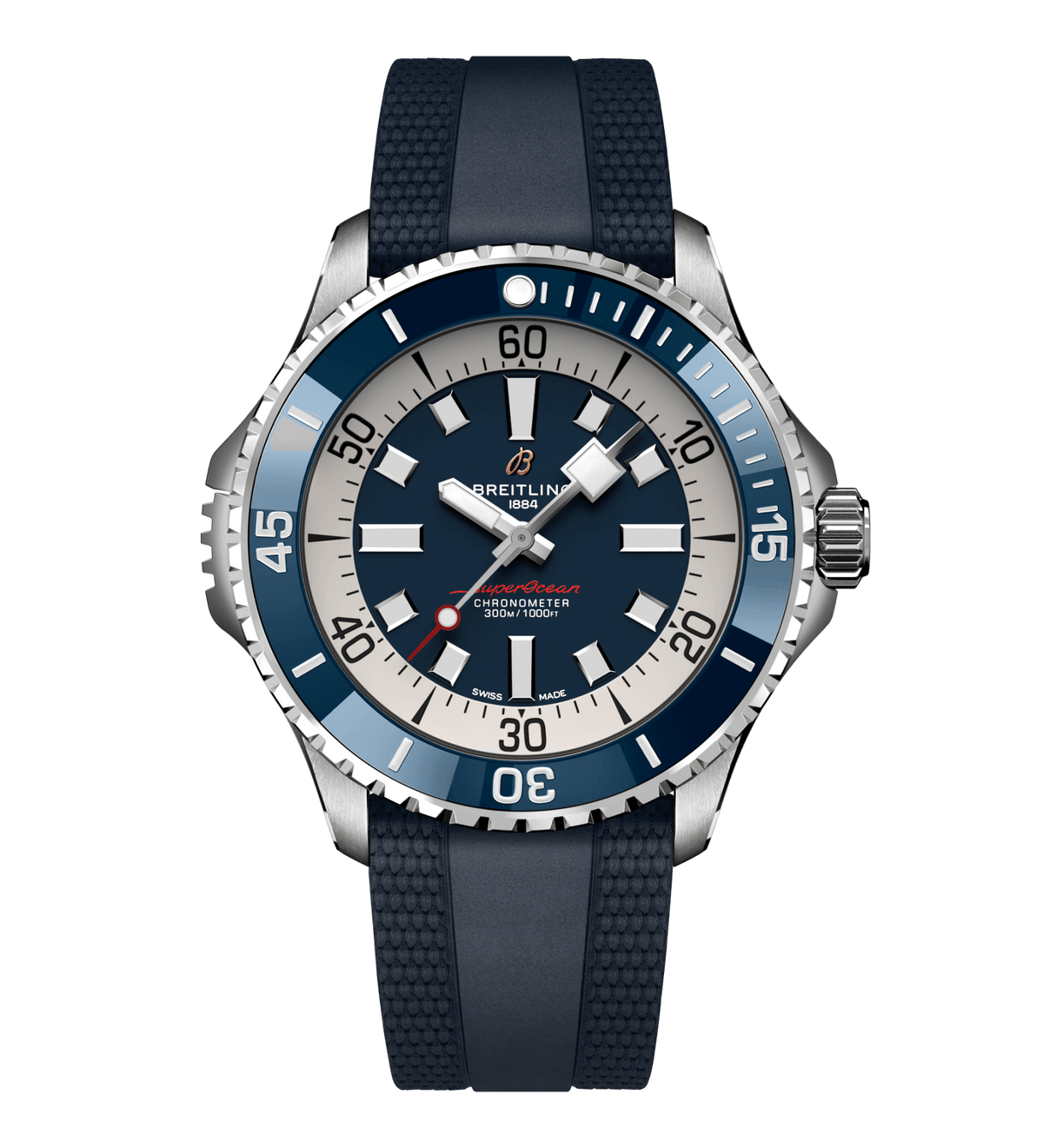 Breitling Superocean Blue on Rubber Watch, 46mm